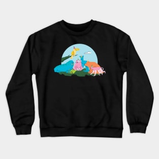 animals party cute design Crewneck Sweatshirt